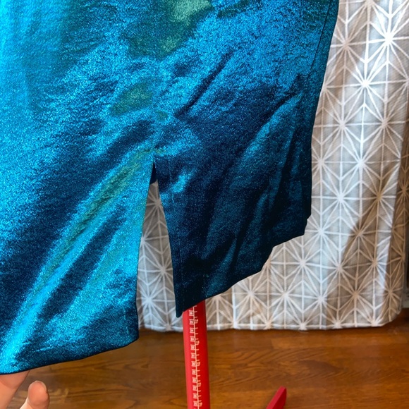 Y2K Retro Metallic Blue Party Dress - Picture 5 of 8